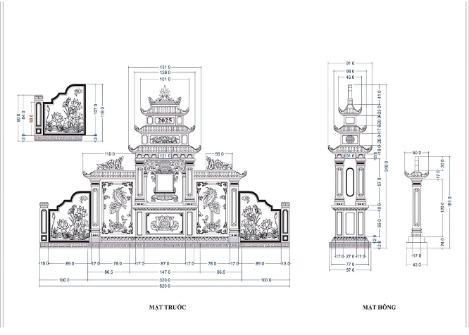 Lăng Mộ Đá Mái Đao 3 Tầng Đức Phúc